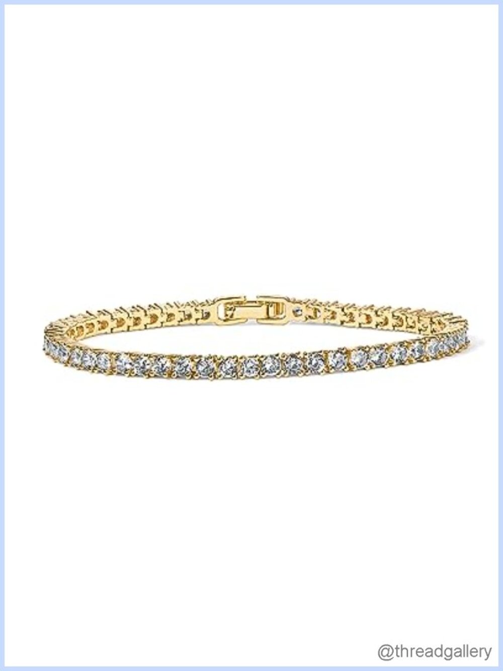 14K Gold Plated 3mm Cubic Zirconia Tennis Bracelet Women